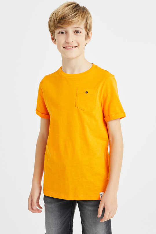 T-shirt 100% coton garçon, Orange vif