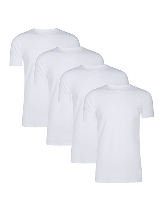 T-shirt homme, pack de 4, Blanc
