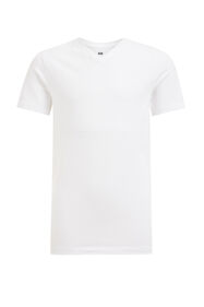 T-shirt basique à col en V garçon, Blanc