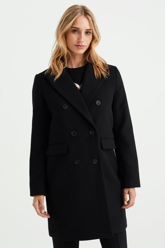 Manteau de mélange de laine femme, Noir