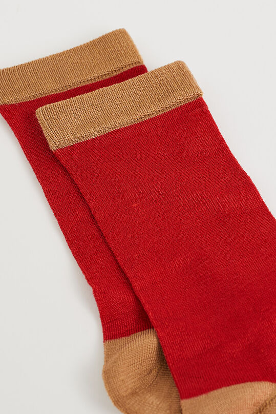 Chaussettes à bloc de couleur femme, Rouge vif