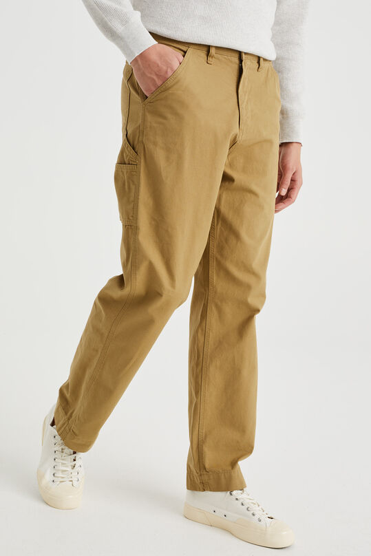 Chino straight fit homme, Vert olive