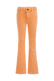 Jeans flared stretch fille, Orange vif