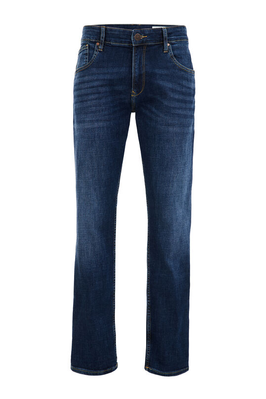 Jeans regular fit stretch homme, Bleu foncé