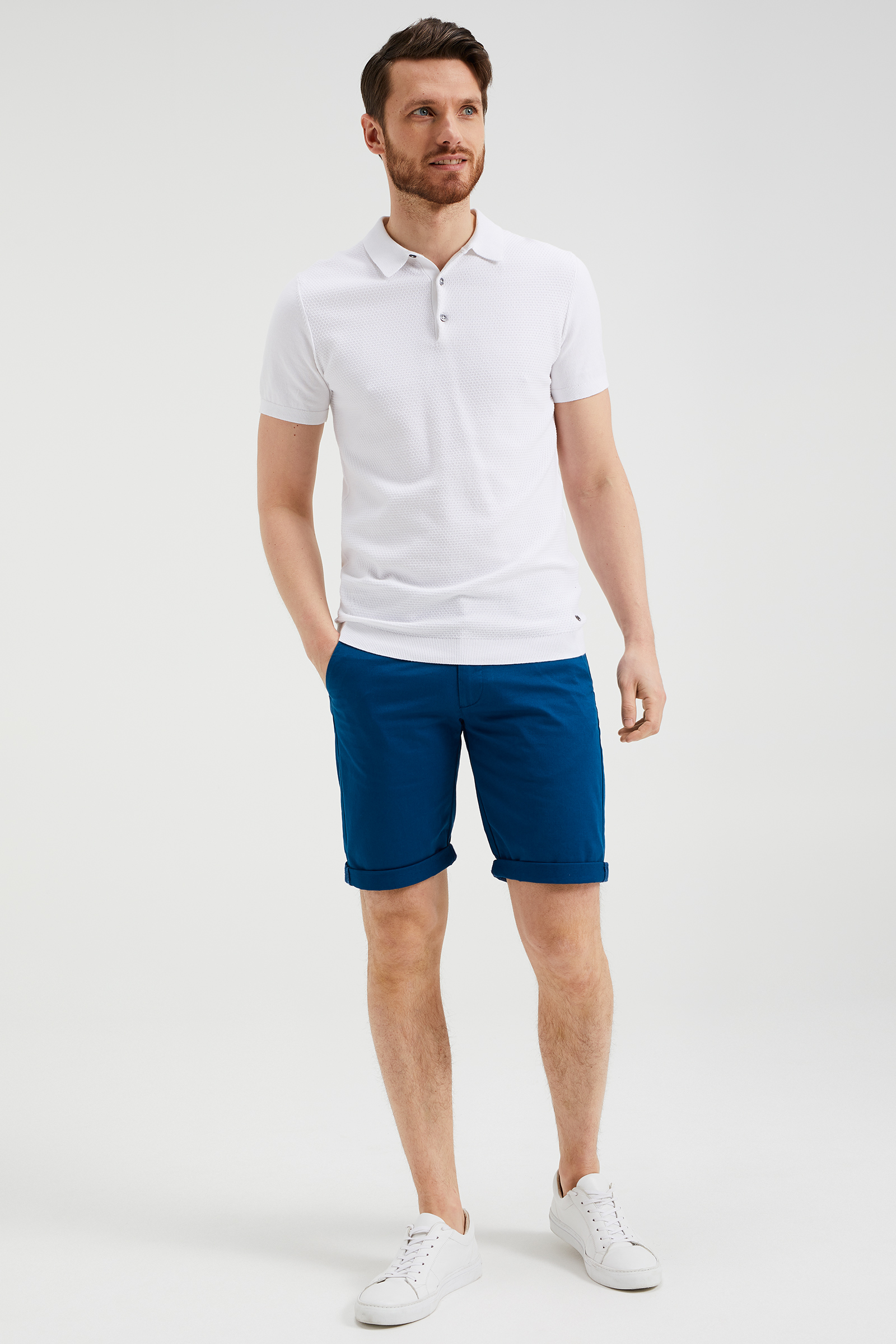 Case so be quiet Short chino slim fit stretch homme | 97472841 - WE Fashion
